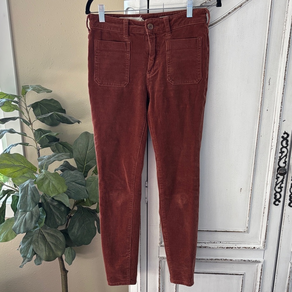 Pilcro and the Letterpress High-Rise Skinny Corduroy Pants Anthropologie Size 26